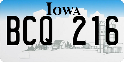 IA license plate BCQ216