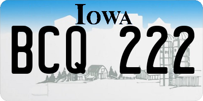 IA license plate BCQ222