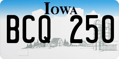 IA license plate BCQ250