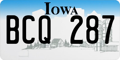 IA license plate BCQ287