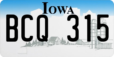 IA license plate BCQ315