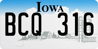 IA license plate BCQ316