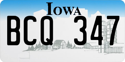 IA license plate BCQ347