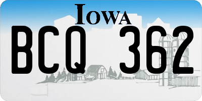 IA license plate BCQ362