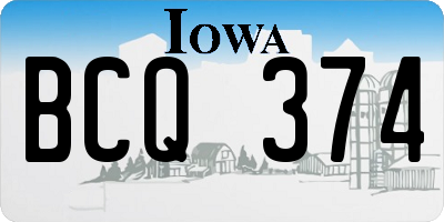 IA license plate BCQ374