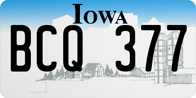 IA license plate BCQ377