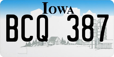 IA license plate BCQ387