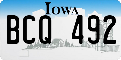 IA license plate BCQ492