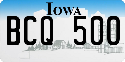 IA license plate BCQ500