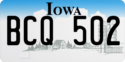 IA license plate BCQ502