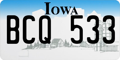 IA license plate BCQ533