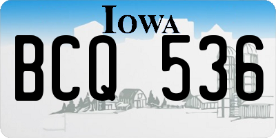 IA license plate BCQ536