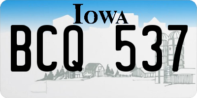 IA license plate BCQ537