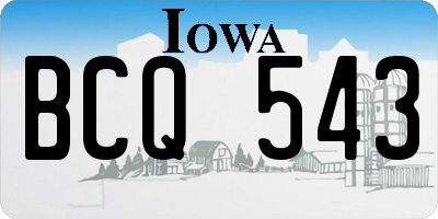 IA license plate BCQ543
