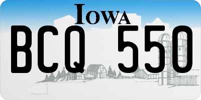 IA license plate BCQ550