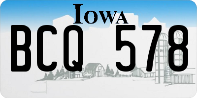 IA license plate BCQ578