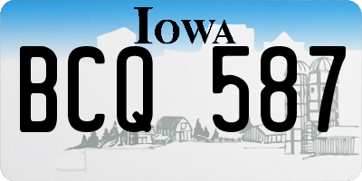IA license plate BCQ587