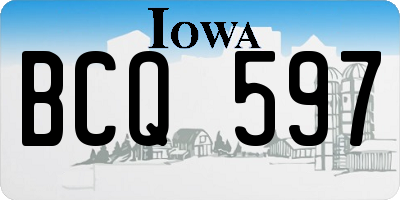 IA license plate BCQ597