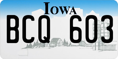 IA license plate BCQ603