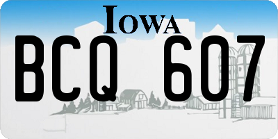 IA license plate BCQ607
