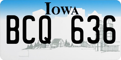 IA license plate BCQ636