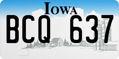 IA license plate BCQ637