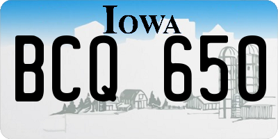 IA license plate BCQ650