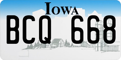 IA license plate BCQ668