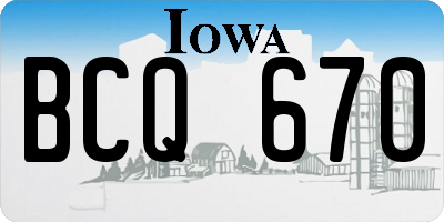 IA license plate BCQ670