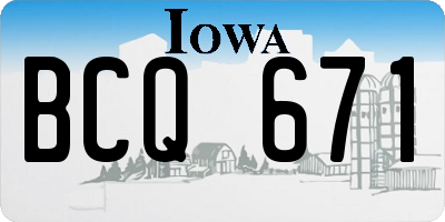 IA license plate BCQ671