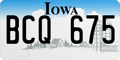IA license plate BCQ675