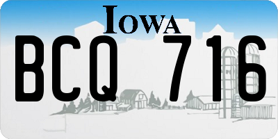 IA license plate BCQ716
