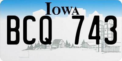 IA license plate BCQ743