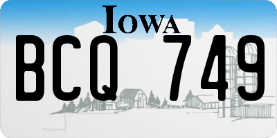 IA license plate BCQ749