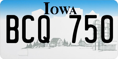 IA license plate BCQ750