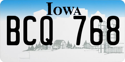 IA license plate BCQ768