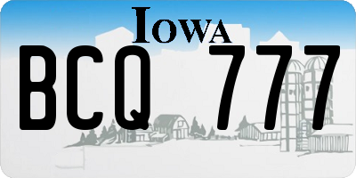 IA license plate BCQ777