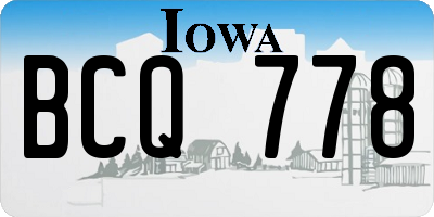 IA license plate BCQ778