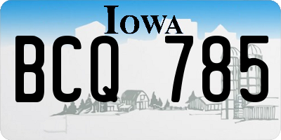IA license plate BCQ785