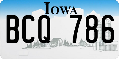 IA license plate BCQ786