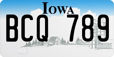 IA license plate BCQ789