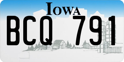IA license plate BCQ791