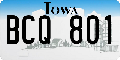 IA license plate BCQ801