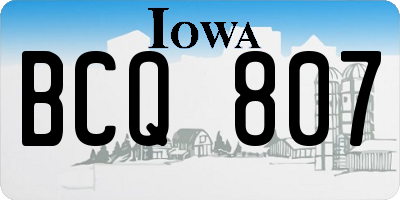 IA license plate BCQ807