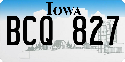 IA license plate BCQ827