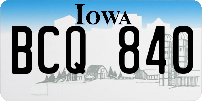 IA license plate BCQ840