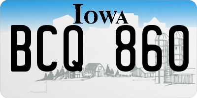 IA license plate BCQ860