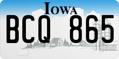 IA license plate BCQ865