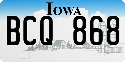 IA license plate BCQ868