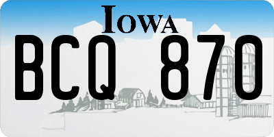 IA license plate BCQ870